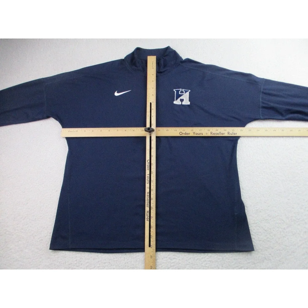 Nike Running Sweatshirt Mens Large Blue Long Sleeve Zip Pullover‎ Dri-Fit Hockey